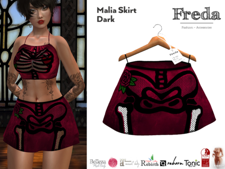 Second Life Marketplace - “Freda” Malia Mini Skirt, Skeleton see